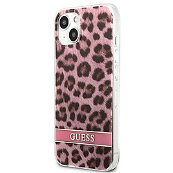 Guess Maroquinerie Guess Leopard Electro Stripe - Coque pour iPhone 13 (Rose)