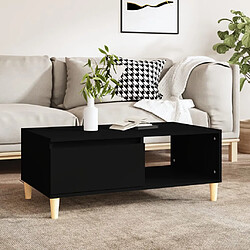 vidaXL Table basse Noir 90x50x36,5 cm Bois d'ingénierie