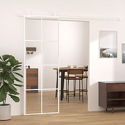 vidaXL Porte coulissante Verre ESG et aluminium 76x205 cm Blanc