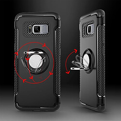 Wewoo Coque renforcée noir pour Samsung Galaxy S8 + / G9550 Anneau de Téléphone Armure TPU + PC Magnétique d'aspiration 360 Degrés Rotation Stent Combinaison Cas pas cher