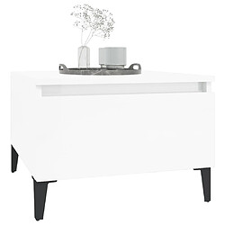 Acheter Maison Chic Table d'appoint | Table Basse Blanc brillant 50x46x35 cm Bois d'ingénierie -GKD92296