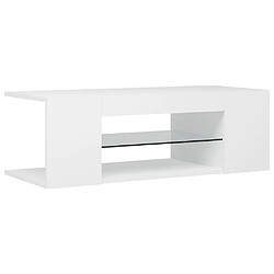 Maison Chic Meubles TV avec lumières LED - Banc TV pour salon Blanc 90x39x30 cm -MN53815