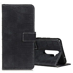 Wewoo Housse Coque Pour OPPO A9 2020 Etui à rabat horizontal en cuir texturé au crocodile avec support et porte-monnaie et emplacements cartes et cadre photo Noir