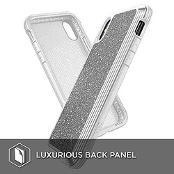 X-Doria Defense Lux - Coque en Aluminium pour iPhone Xs Max (Test de Chute 3m) (Paillettes Blanches)