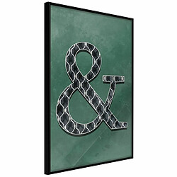 Paris Prix Affiche Murale Encadrée Ampersand on Green Background 20 x 30 cm Noir