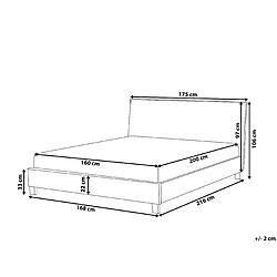 Avis Beliani Lit double en tissu beige 160 x 200 cm SENNEZ