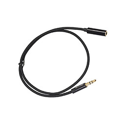 Avis câble d'extension casque jack 3,5 mm mâle vers femelle aux câble noir 0,5 m