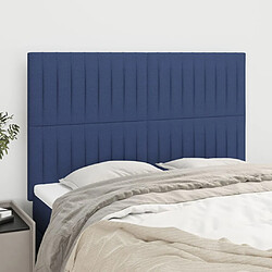 vidaXL Têtes de lit 4 pcs Bleu 72x5x78/88 cm Tissu