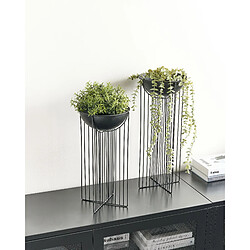 Beliani Lot de 2 pots de fleurs FICARIA Métal 22 cm