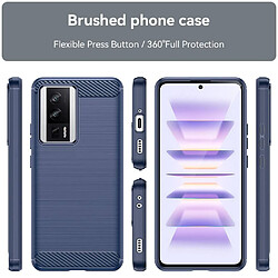 Htdmobiles Coque pour Xiaomi Poco F5 Pro 5G / Redmi K60 / K60 Pro - housse etui silicone gel carbone + film ecran - BLEU FONCE