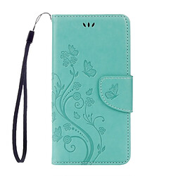 Wewoo Housse Étui vert pour Huawei Y6 II Papillons Amour Fleurs Gaufrage Horizontal en cuir Flip avec support & Slots de cartes Portefeuille & Longe