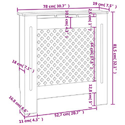 vidaXL Cache-radiateur MDF Gris 78 cm pas cher