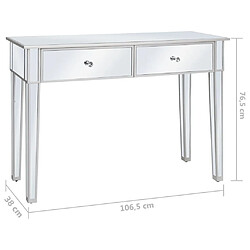 vidaXL Table console miroir MDF et verre 106,5 x 38 x 76,5 cm pas cher