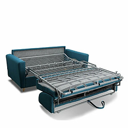 Acheter Inside 75 Canapé MEZZANO convertible EXPRESS matelas 16 cm sommier métal 140 cm tissu tweed bleu paon