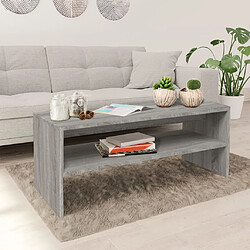 vidaXL Table basse Sonoma gris 100x40x40 cm Bois d'ingénierie