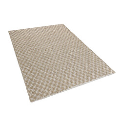 Beliani Tapis beige 140 x 200 cm motif à carreaux AKBEZ pas cher