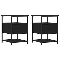 vidaXL Tables de chevet 2 pcs noir 40x42x56 cm bois d’ingénierie