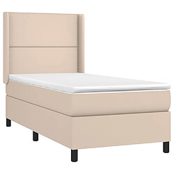 Avis Maison Chic Structures de lit + matelas,Lit à sommier tapissier avec matelas Cappuccino 80x200 cm -MN54429