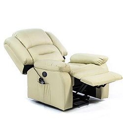 Acheter Eco-De ECODE® Fauteuil de massage releveur, inclinaison électrique de 160º, fonction chauffage, programmes automatiques, vibro-ondulation, A++ Beige