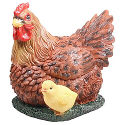 Farmwood Animals Poule couvant avec poussin en résine 17 x 23 x 19 cm brun. Poule couvant avec poussin en résine 17 x 23 x 19 cm brun