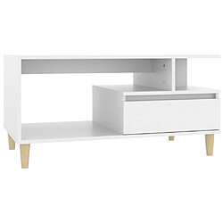 vidaXL Table basse Blanc 90x49x45 cm Bois d'ingénierie