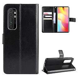 Etui en PU cheval fou avec support noir pour votre Xiaomi Mi Note 10 Lite