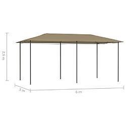 Avis vidaXL Belvédère 2,98x5,3x2,59 m Taupe 160 g/m²