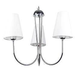 Suspension lustre blanc 3 lumières en métal et tissu Design moderne classique