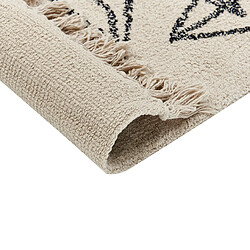 Avis Beliani Tapis en coton beige et noir 80 x 150 cm SAZLI