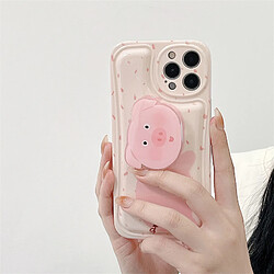 GUPBOO Étui pour iPhone13ProMax Support de tête de cochon mignon étui de téléphone portable japonais et coréen en silicone