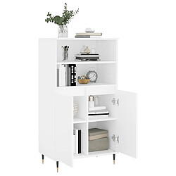 Avis vidaXL Buffet haut Blanc 60x36x110 cm Bois d'ingénierie