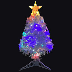 Avis vidaXL Arbre de Noël artificiel pré-éclairé blanc 64 cm fibre optique