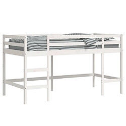 Acheter Vidaxl Lit mezzanine enfants échelle blanc 90x190 cm bois pin massif