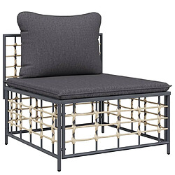 Maison Chic Salon de jardin 6 pcs + coussins - Mobilier/Meubles de jardin - Table et chaises d'extérieur anthracite résine tressée -MN69287 pas cher