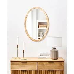 Beliani Miroir FOISSY Rotin Naturel