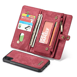 Wewoo Etui à rabat horizontal multifonction détachable pour iPhone XR, avec fente pour carte & support, portefeuille et fermeture à glissière et cadre photo (rouge)