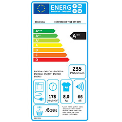 Sèche-linge pompe à chaleur avec condenseur 60cm 8kg - edhf2804dp - ELECTROLUX