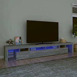 Maison Chic Meubles TV avec lumières LED - Banc TV pour salon Sonoma gris 260x36,5x40 cm -MN40836