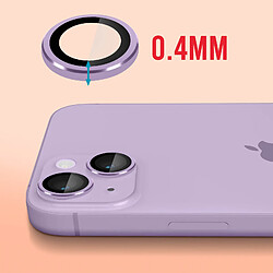 Avizar Film caméra iPhone 14 / 14 Plus Verre trempé 9H 0.4mm Transparent Contour violet pas cher