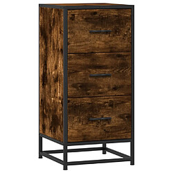 vidaXL Buffet chêne fumé 35,5x35x76 cm bois d'ingénierie et métal