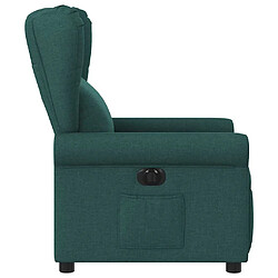 Acheter vidaXL Fauteuil inclinable électrique Vert foncé Tissu