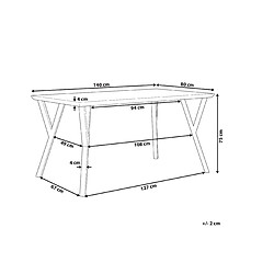 Avis Beliani Table 140 x 80 cm bois clair et noir BRAVO