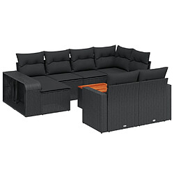 Maison Chic Salon de jardin 11 pcs avec coussins, Ensemble Tables et chaises d'extérieur noir résine tressée -GKD592484