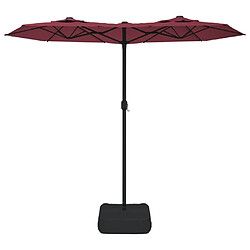 Avis vidaXL Parasol de jardin à double tête avec LED rouge bordeaux