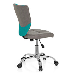 Chaise de bureau enfant / Siège de bureau enfant KIDDY COMFORT tissu gris/turquoise hjh OFFICE pas cher