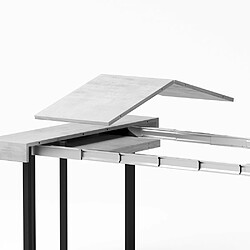 Inside 75 Table console extensible 8 couverts CEMENTO 50/176x110x75cm structure métal noir plateau gris béton