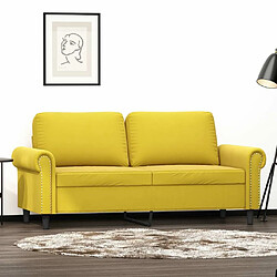 Maison Chic Canapé à 2 places,Sofa de Salon,Canapé droit Jaune 140 cm Velours -GKD320216