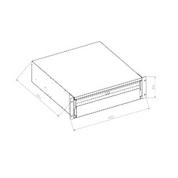 Kimex Tiroir de rangement à clé pour rack 19'', Hauteur 2U