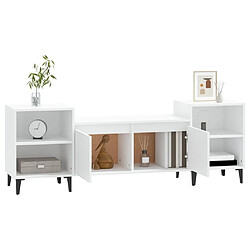 Acheter Maison Chic Meuble TV scandinave - Banc TV pour salon Blanc 160x35x55 cm Bois d'ingénierie -MN42739