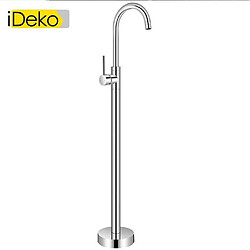 iDeko® Robinet de baignoire ilot sur Pied salle de bain douche verticale sans Douchette Chrome pas cher